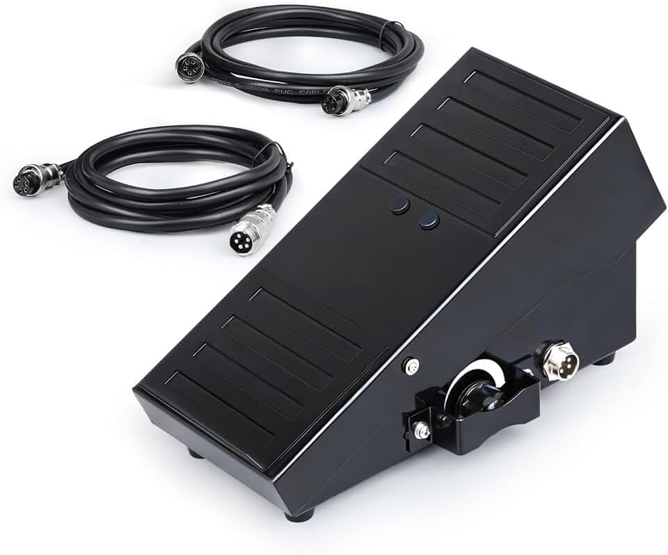 TIG 5-pin Welding Foot Pedal, Compatible with TIG-200P ACDC TIG-205P YWT-200DC, Includes 2 Cable Options for Flexible Installation, Remote Control for More Stable and Confident Welding