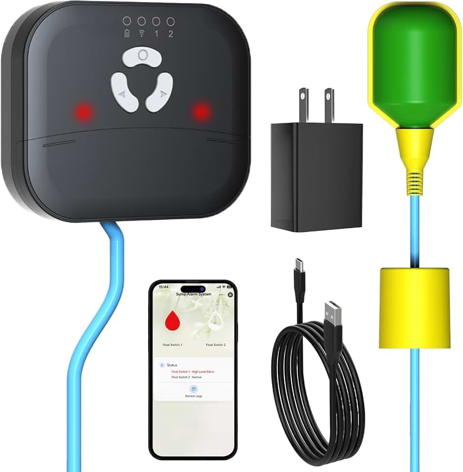 Z2PRO WiFi Sump Pump Alarm, Backup Battery, High/Low, 90dB