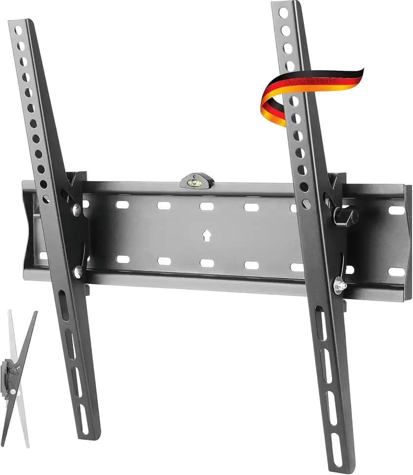 SCHWAIGER LWHT5540 513 TV-Wandhalterung 32-75 Zoll Fernseherhalterung Mounting TV-Aufhängung neigbar, max. 40kg max. VESA-Norm 400x400 schwarz inkl. Montagezubehör und integrierter Wasserwaage