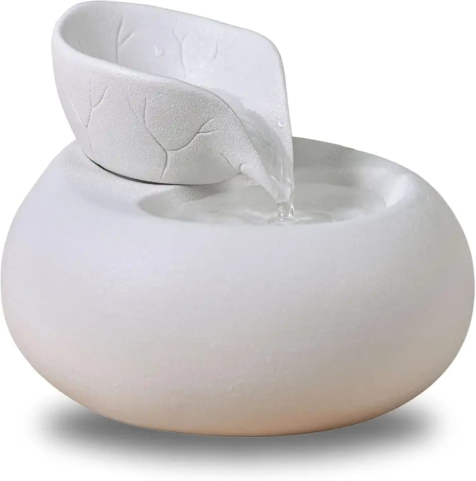 Zen'Light - Trinkbrunnen Toby für Katzen und Hunde - Tränke für Haustiere aus Keramik-Emaille - Wasserspender ohne Farbe, ungiftig - Geschlossener Wasserkreislauf ohne Licht - Höhe 18 cm