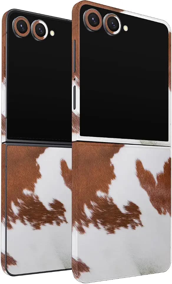2 Pack of Phone Skins for Samsung Galaxy Z Flip 7 - Cow Hide| Protective Vinyl Covers | Matte Finish | Made in The USA by MightySkins