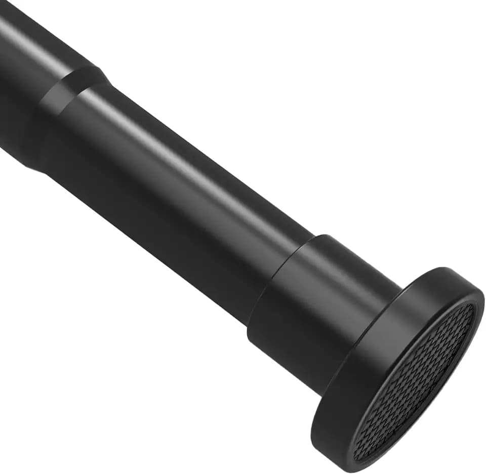 Duschvorhangstange Schwarze ohne Bohren, Ausziehbar Teleskopstange 73-224cm für Duschkabine, Badezimmer, Fenster, Shower Curtain Rod
