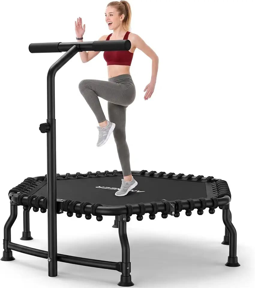 ANCHEER 50" Foldable Rebounder Trampoline for Adults-Indoor/Garden Workout