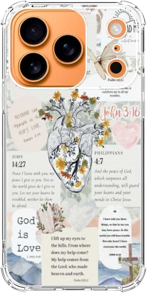 Christian Aesthetic Phone Case Compatible with iPhone 17 Pro, Bible Verses TPU Phone Cover for iPhone 17 Pro