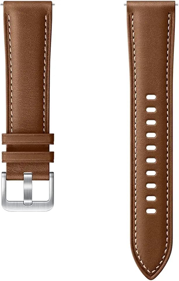 Samsung Stitch Leather Armband ET-SLR85, Uhrenarmband für Galaxy Watch3 mit 20 mm Stegbreite, Echtleder-Armband in Braun