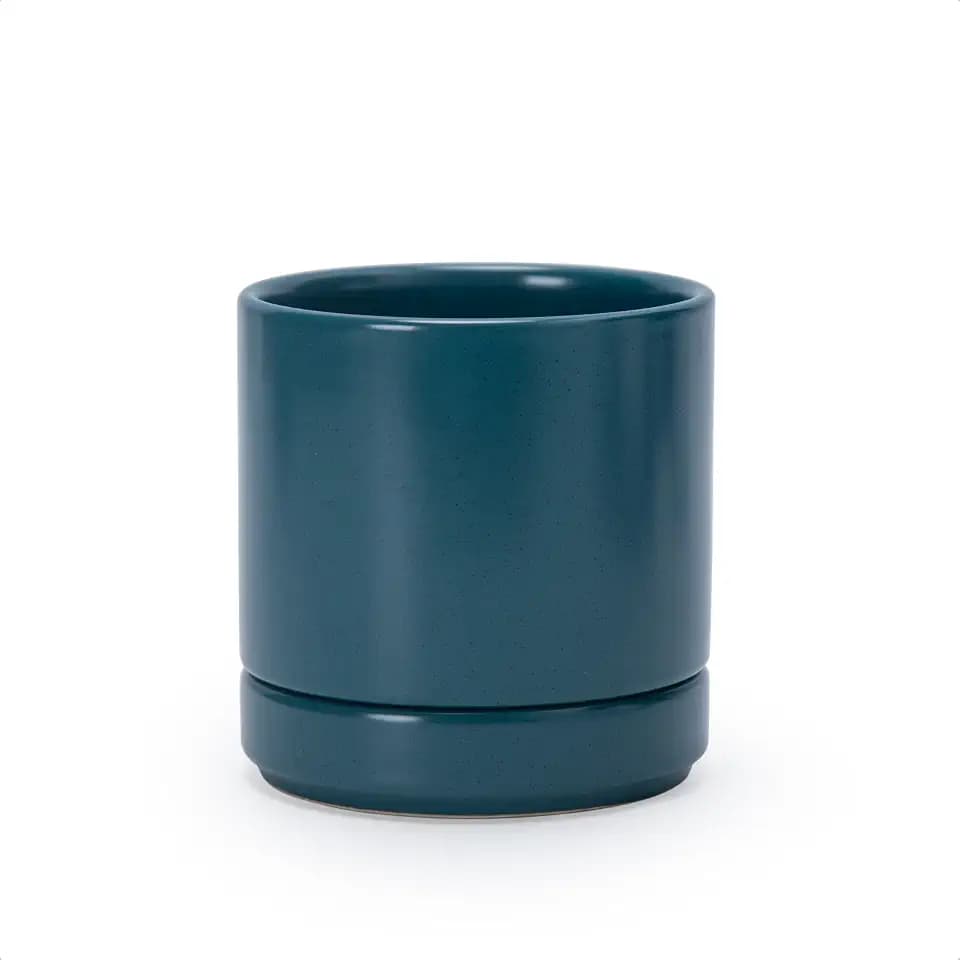 D'vine Dev 4.7 Inch Ceramic Planter Pot, Teal, 94-O-B-9