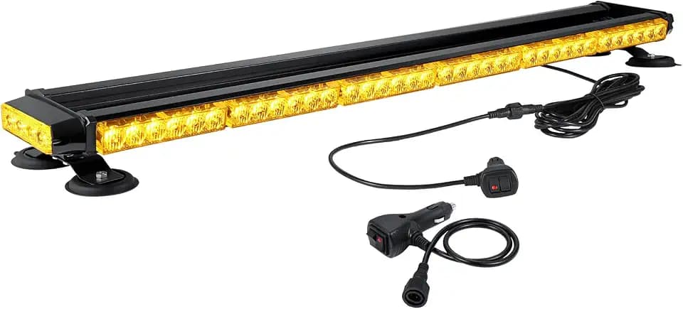 WOWTOU Rooftop Strong Magnetic 80 LED Amber Emergency Strobe Light Bar