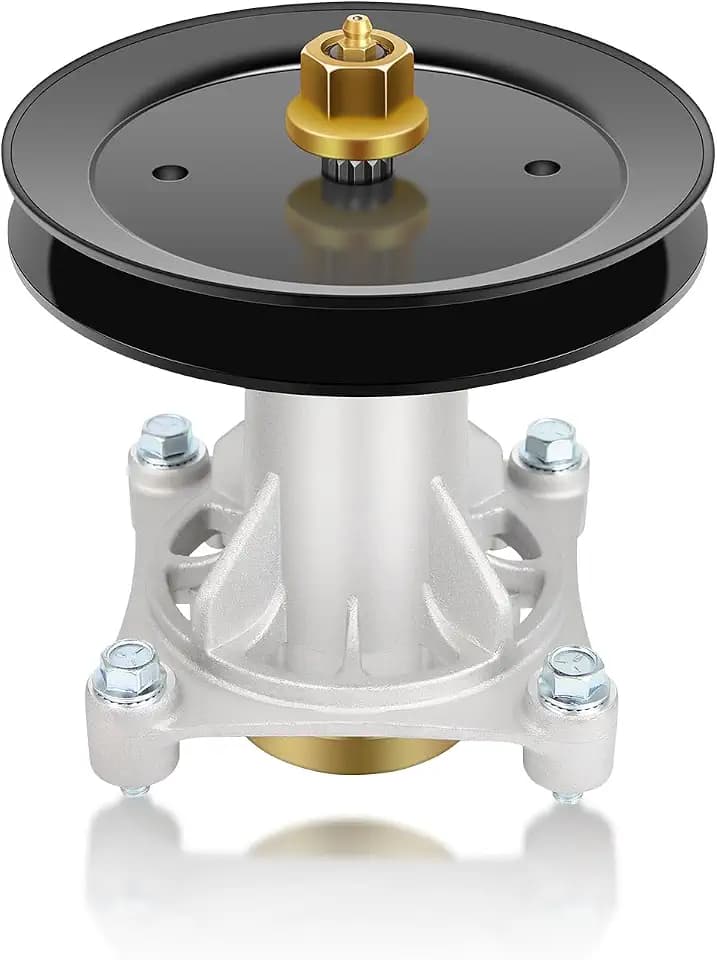 Lawn Mower Spindle with Pulley for Husqvarna YTH22V46 Ariens Poulan Jonsered Mandrel Assembly Replacement Part Number 532187292 532192870 187292 532187281 21546238 21546299 197473 532195945 21546446