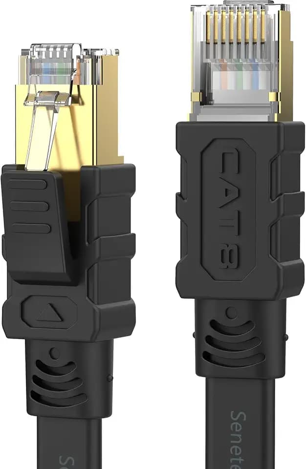 Senetem Cat 8 Ethernet Cable 20FT, 40Gbps Flat RJ45 LAN Network Cable