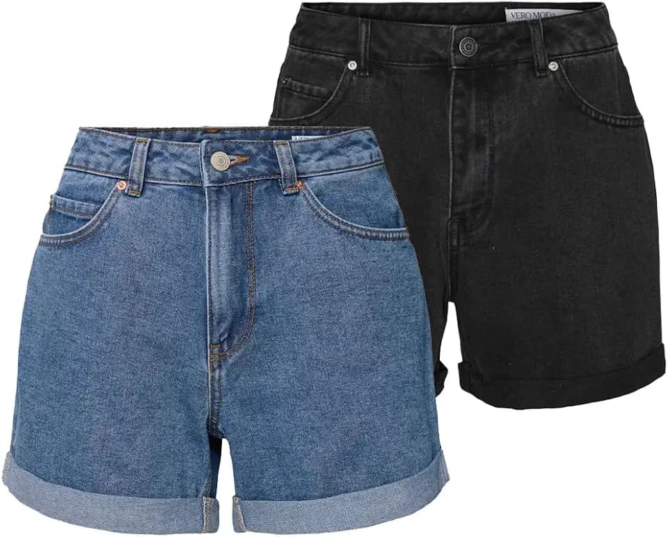 VERO MODA Damen Shorts VMZURI - Relaxed Fit Schwarz Blau XS S M L XL XXL