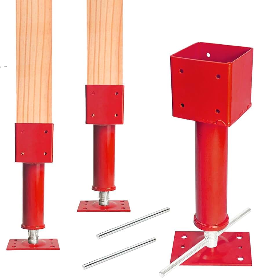 Adjustable Screw Jacks, 4" x 4" Screw Jack Post House Jacks for Leveling