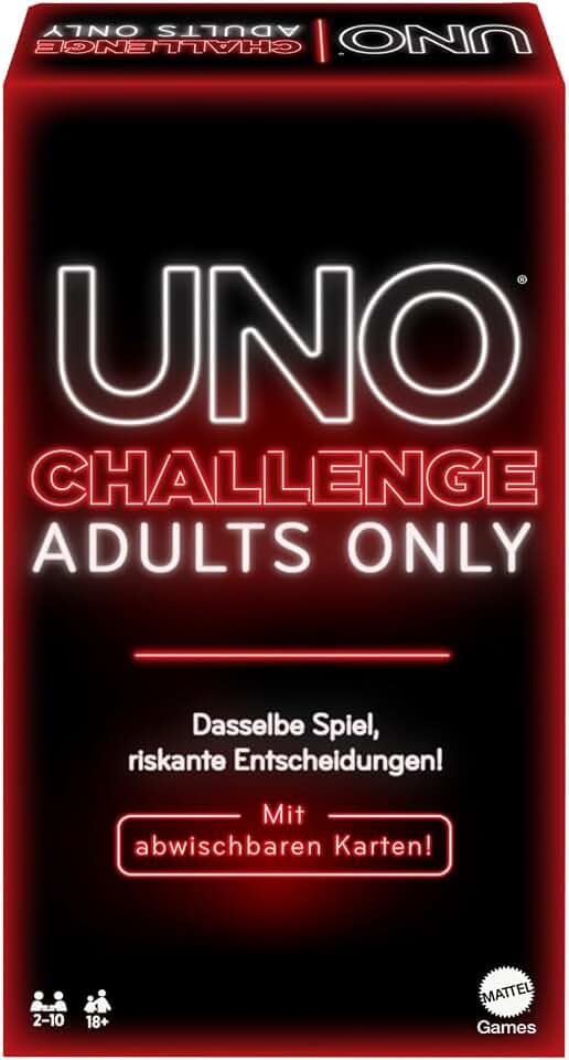 Mattel Games UNO Dare nur für Erwachsene, ab 18 Jahren, 2–10 Spieler