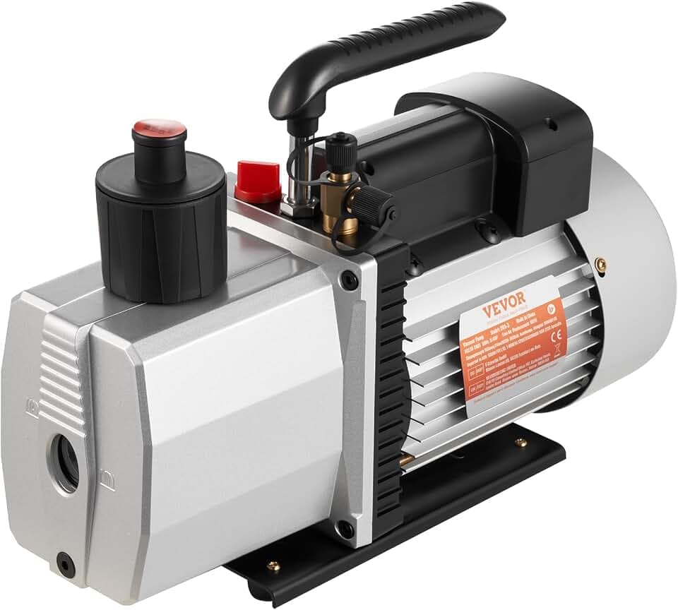 VEVOR Vakuumpumpe 8 CFM 3/4 HP Klimaanlage Doppelstufige Vakuumpumpe 220 V 0,3 PA Kühlmittelwerkzeug HVAC Ultimatives Vakuum für Klimaanlage zu Hause und Auto