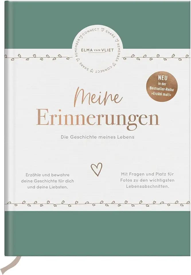 Meine Erinnerungen: Die Geschichte meines Lebens | Autobiografie & Erinnerungsbuch mit inspirierenden Fragen | Schönes Geschenk für Eltern und Großeltern (Elma van Vliet - Erinnerungsbücher)