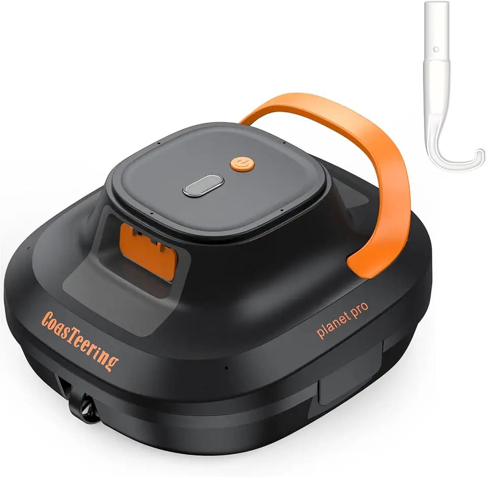 Cordless Pool Vacuum Robot, Up to 180-Min Runtime, with Dual Brushless Motors, 2 Cleaning Paths, Robotic Pool Cleaner for Above Ground Pools & Flat Inground Pools up to 1219 Sq. Ft, Black