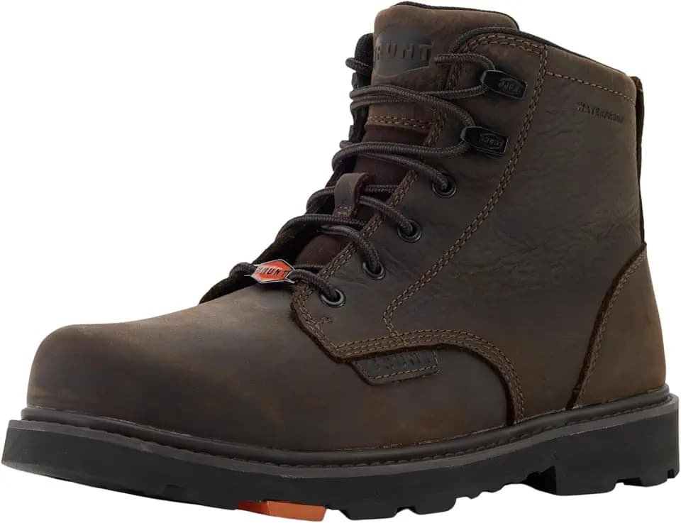 BRUNT Sullivan (Comp Toe) - 6" Waterproof Composite Toe Work Boot - EH Rated - Slip + Oil Resistant - Heat-Resistant Sole - 90-Degree Heel - Adjustable