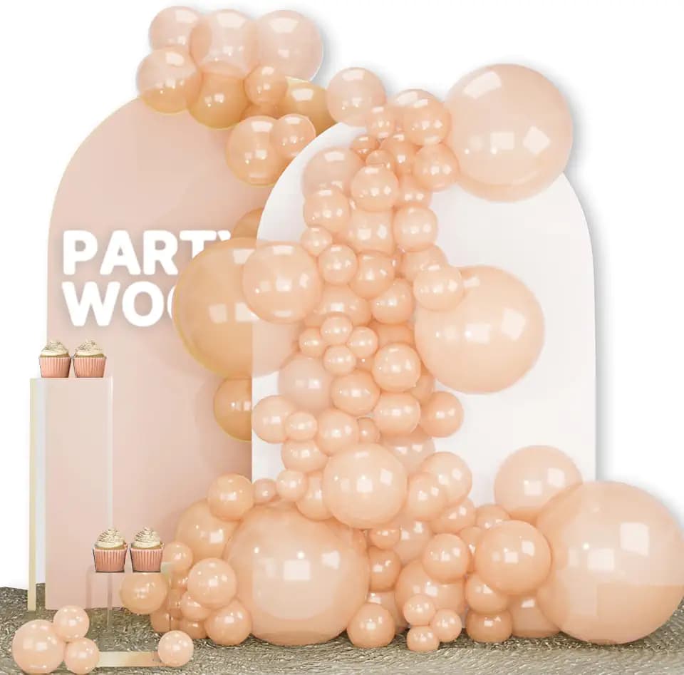 PartyWoo Pearl Peach Balloons 140pcs Pastel Light Pale Orange Color