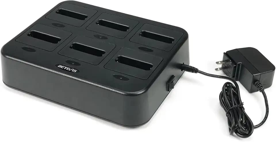 Retevis RT22P Walkie Talkie Charger, Six-Way Charger Multi Unit, 1 Pack