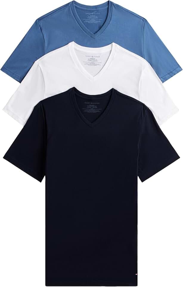 Tommy Hilfiger Men's Cotton Classic 3-Pack V-Neck Undershirts
