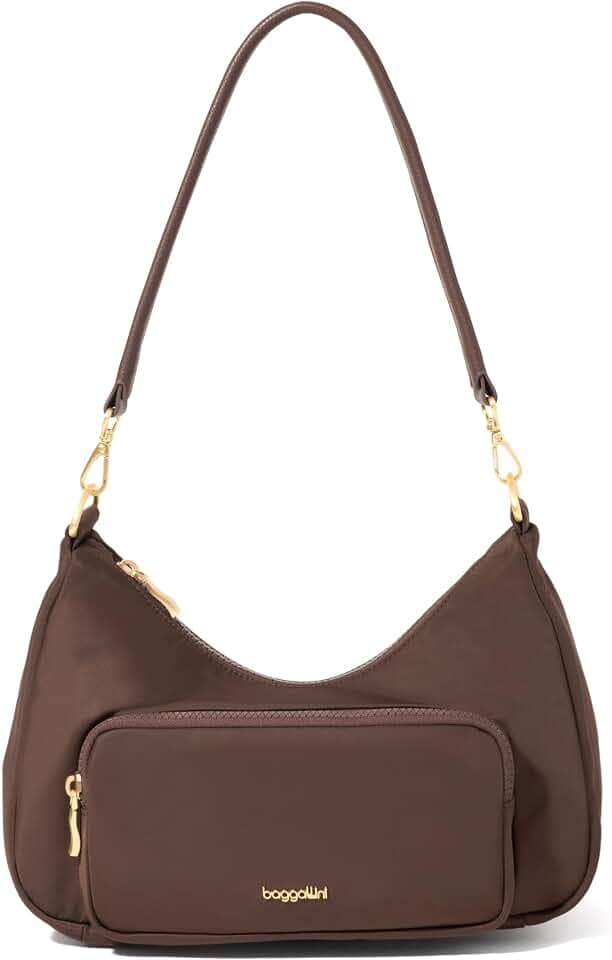 Baggallini Savannah Crossbody 12"x8" w/RFID Card Holder, Vegan Leather Shoulder Strap Convertible Crossbody for Women