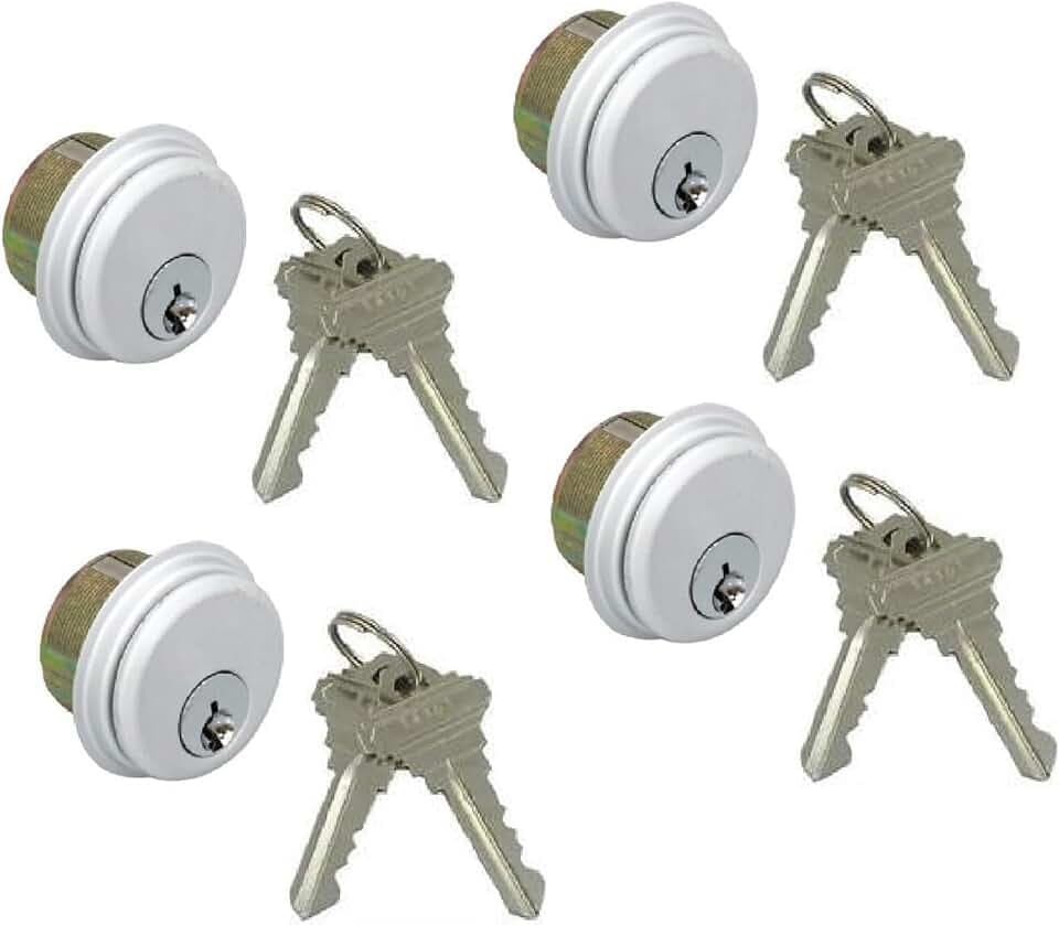 Pacific Doorware Commercial Mortise Cylinder Lock - Aluminum Silver, 4 Pack