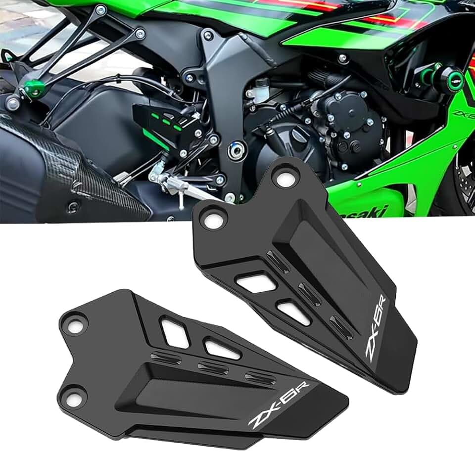 Motorcycle Foot Heel Guard Fit For ZX-6R 2019-2024 2025 2026 bk