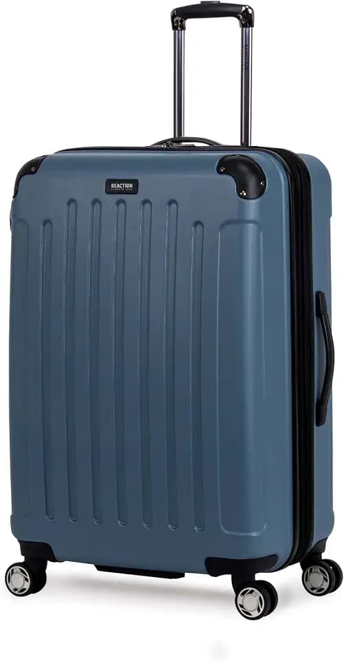 Kenneth Cole REACTION Renegade Luggage Expandable 8-Wheel Spinner Lightweight Hardside Suitcase, Granite Blue, 28-Inch Checked
