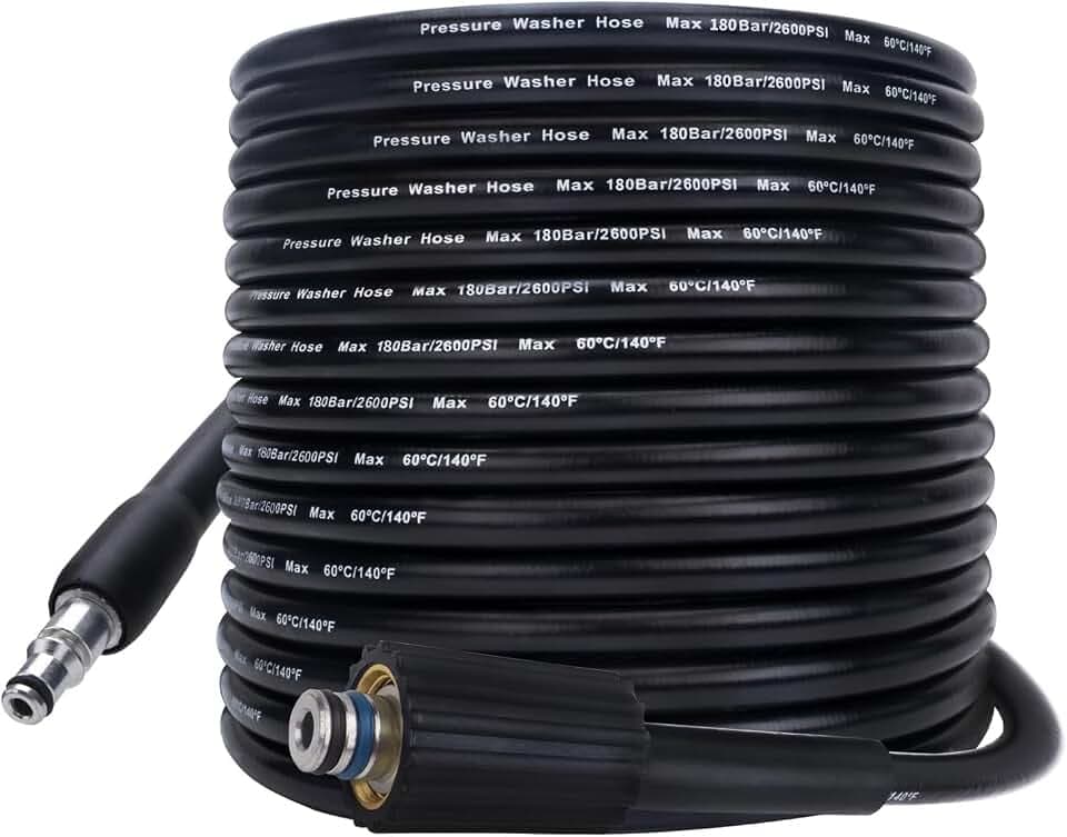 BEAR FORCE Replacement Pressure Washer Hose 32 ft * 2600 Psi, High Pressure Water Cleaning Hose, Compatible with some of Black & Decker, some of AR Blue Clean