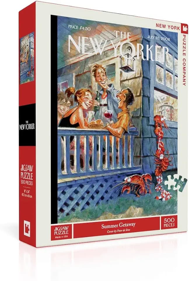 New York Puzzle Company - New Yorker Summer Getaway - 500 Piece Jigsaw Puzzle for Family Game Nights by Peter de Sève