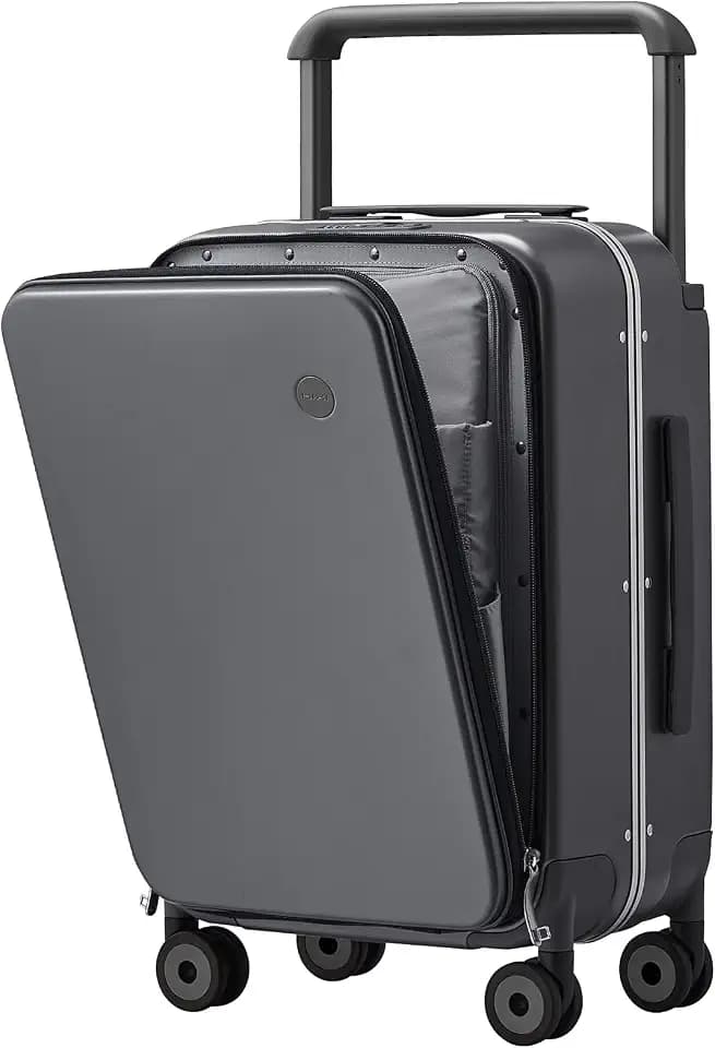 mixi 20 Inch Carry On Luggage Aluminum Frame Spinner Wheels, Rock Grey