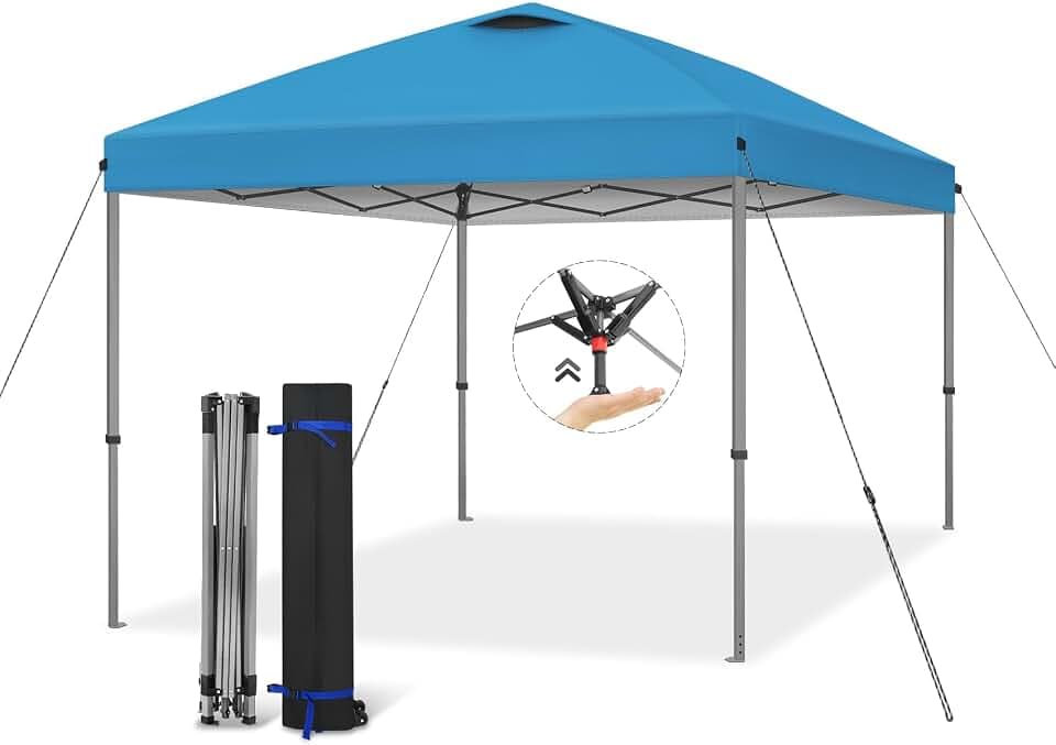 Explore Land 10x10 Pop Up Canopy with One Push Setup, Blue