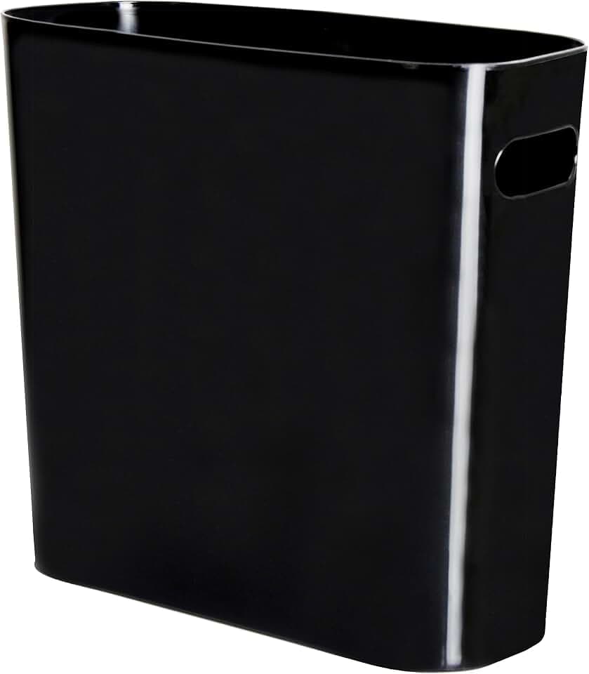 Youngever 5L Schlanker Mülleimer aus Kunststoff, Papierkorb, 5L Kleiner Mülleimermit Griffen, für Zuhause, Büro, Wohnzimmer, Arbeitszimmer, Küche, Kosmetikeimer Badezimmer(schwarz)