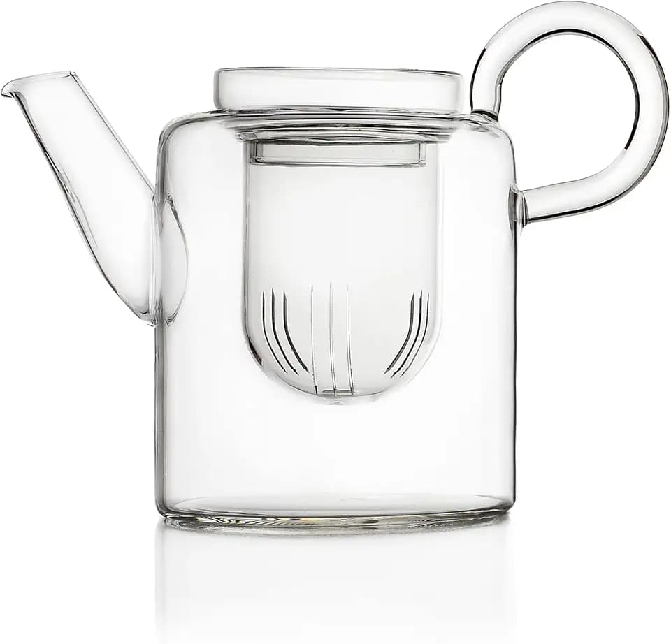 Ichendorf Milano Hohe Teekanne | Kollektion Piuma | 70 cl | Borosilikatglas | handgefertigt