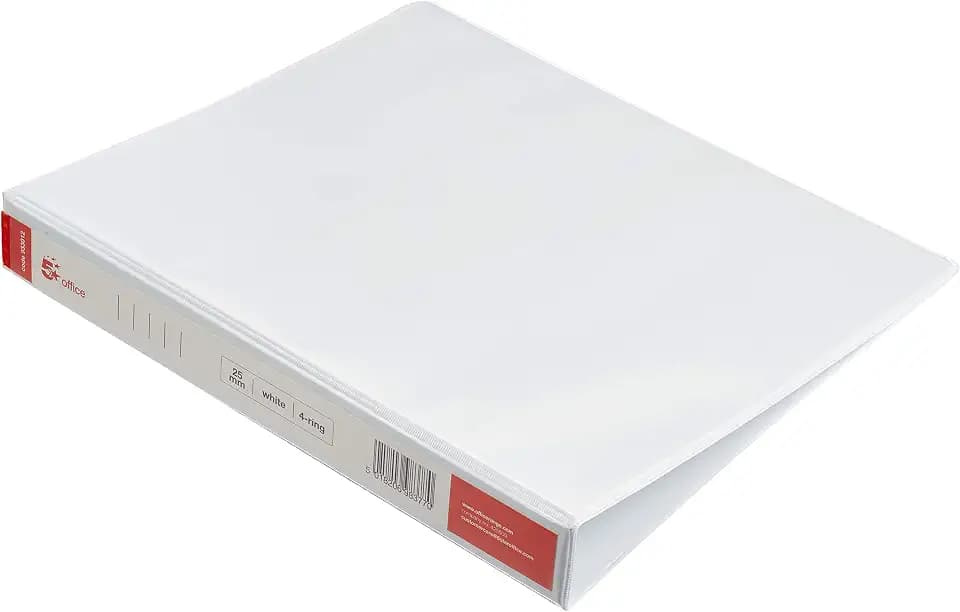 5 Star Presentation Ring Binder PVC 4 D-Ring 25mm Size A4 White [Pack 10]