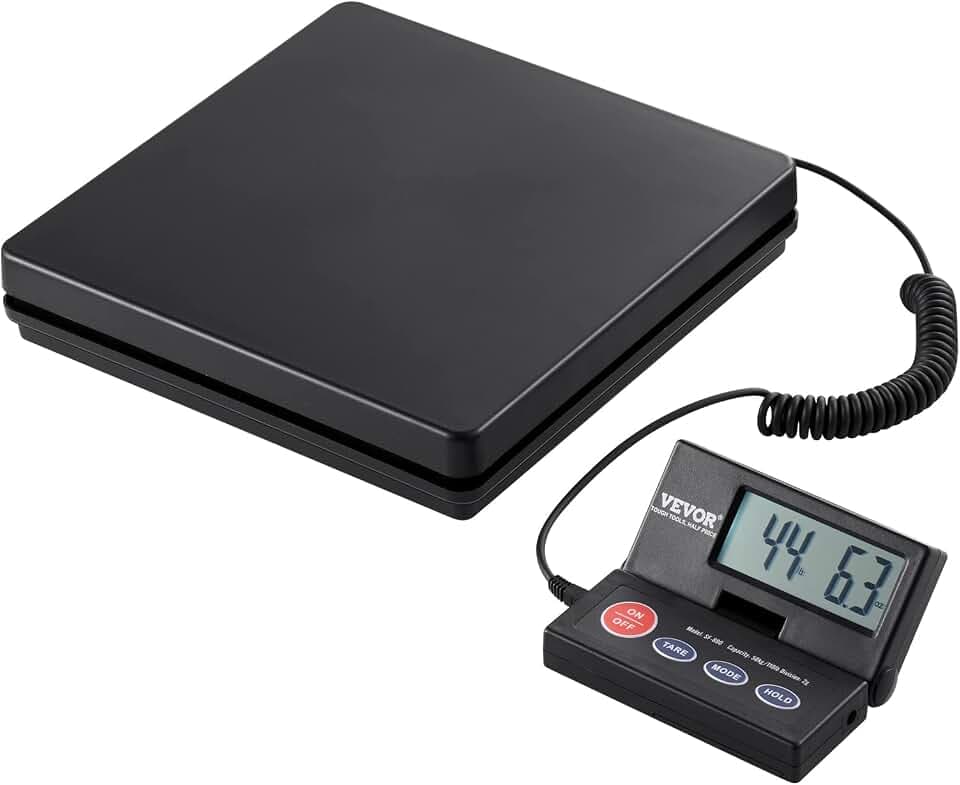 VEVOR Plattformwaage 10g-50kg Paketwaage mit Digitaler Anzeige 250x250x43mm