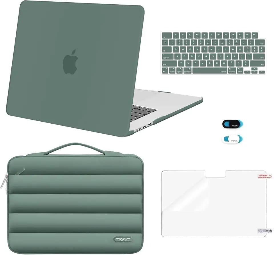 MOSISO Compatible with MacBook Air 15 inch Case M5 2026 M4 M3 M2 2025-2023