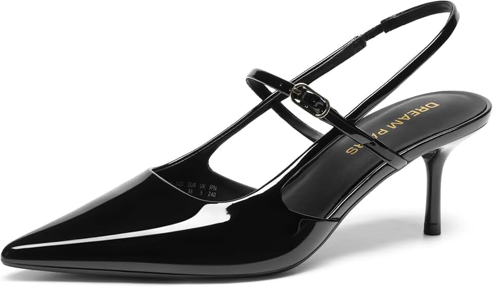 DREAM PAIRS Women's Mary Jane Slingback Kitten Heels