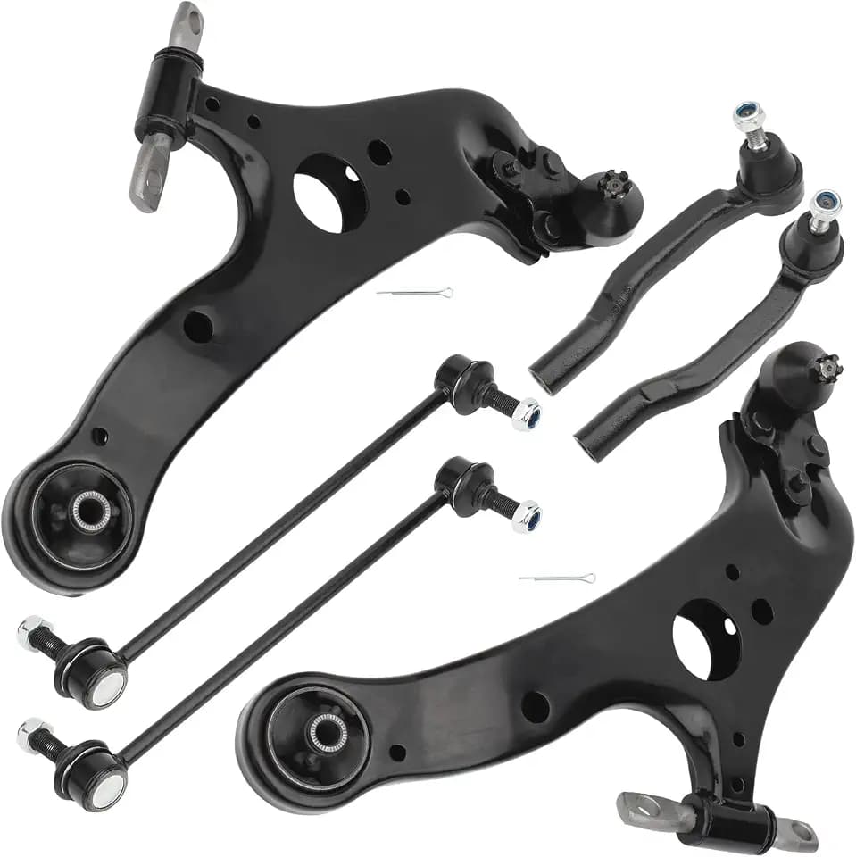 Front Lower Control Arms Kit Compatible with Toyota Sienna 2011-2018 - Ball Joints Sway Bars Outer Tie Rods Front End Suspension kit