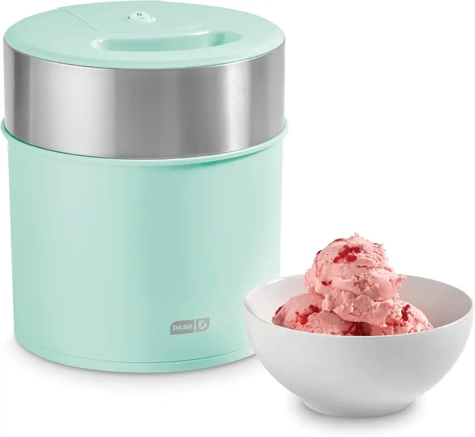 Dash Deluxe Gelato & Ice Cream Maker - HomeMade Dessert Maker with One-Touch Churning - Space-Saving Design & Easy to Clean - 2 Quarts, Aqua