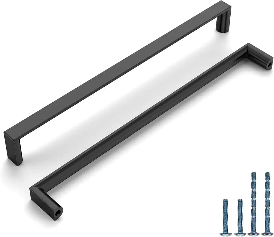 10 Pack 10 Inch Matte Black Cabinet Pulls, Black Kitchen Hardware