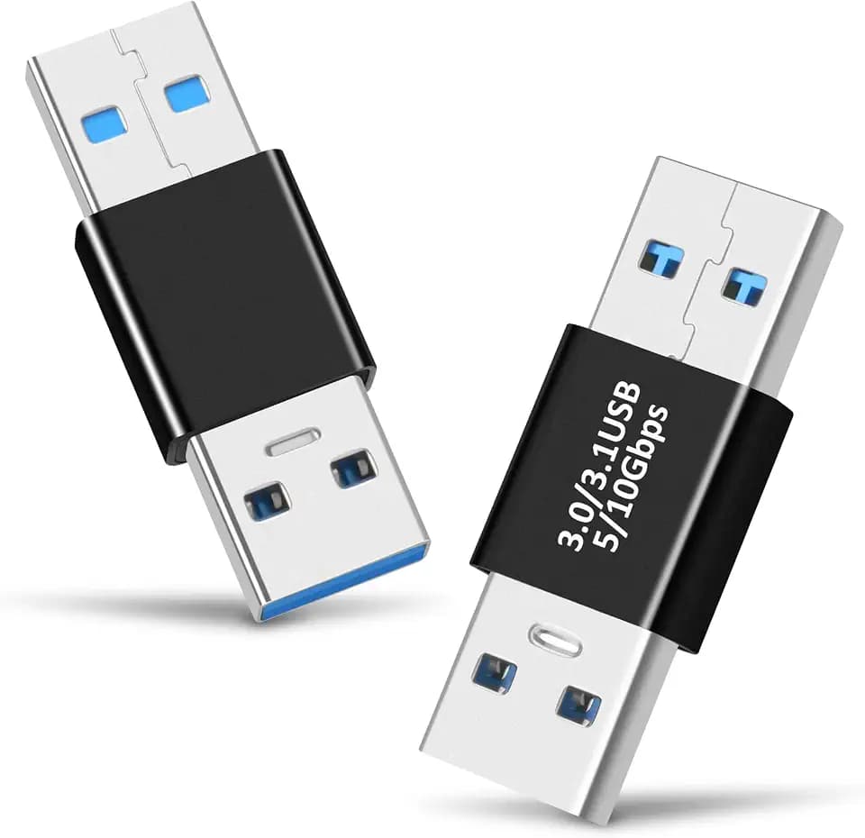 USB 3.0/3.1-Stecker auf USBA 3.0/3.1-Stecker-Adapter (2 Stück), OTG USB-A auf 3.1 Typ A-Adapter, USB-Steckerverbindung oder Datenkabelverlängerung, USB3.0-Erweiterungsadapter