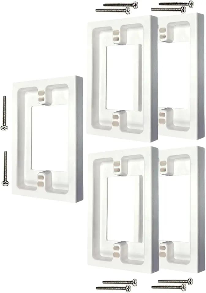 iMBAPrice IMBA-BES1-5 (5-Pack) 1-Gang Non-Metallic Shallow Surface Box 5/8-Inches Extender, White