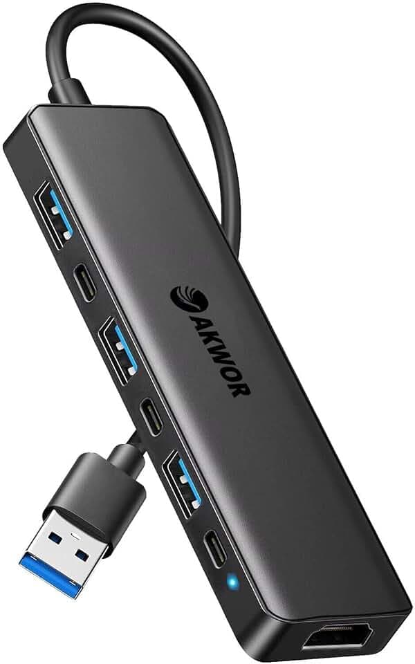 USB 3.0 to HDMI Adapter, USB 3.0 Hub with HDMI 1080P, USB-A&C Data & Power Ports, Docking Station Extender for Monitor, PC, Laptop, Desktop Support Windows 7/8/10 & Mac OS