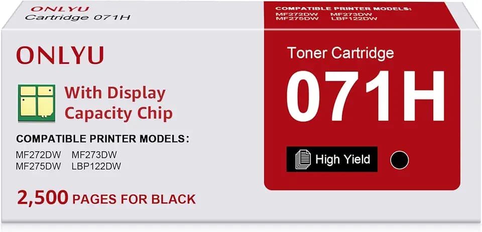 ONLYU Compatible for Canon 071H 071 Black Toner Cartridge 2500 Pages