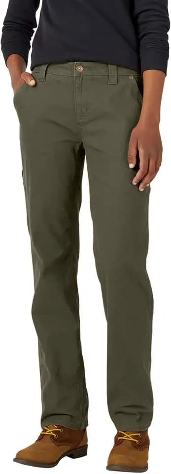 Dickies Damen-Leinenhose Carpenter Duck, Relaxed, gerade geschnittenes Bein