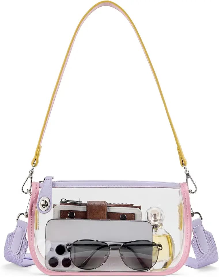 CLUCI Clear Purse Crossbody Bags for Women Clear Crossbody Bag Clear Shoulder Bag for Concerts Sports Events Festivals