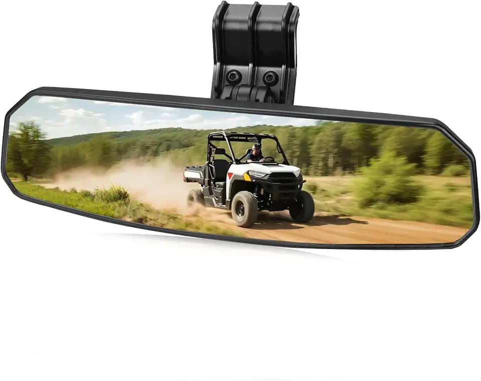 SHEJISI UTV Rear View Mirror Compatible with Can Am Defender HD10 HD9 HD8 HD7 HD5,Polaris Ranger 500 570 900 XP 1000 XP/Crew, No Drilling Modification, Easy Installation, Clear and Large Field of View