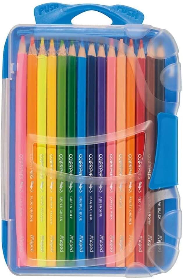 Maped - ergonomische Drei-Kant-Buntstifte, Farbstifte COLOR'PEPS SMART BOX - x12 Stifte + x3 Fluo-Stifte