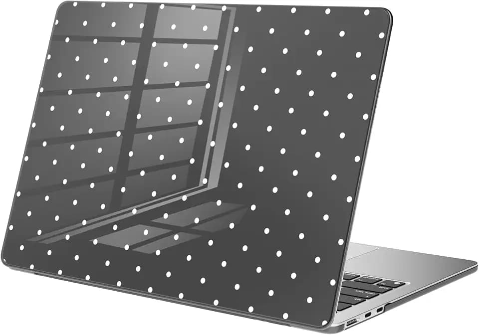 Compatible with MacBook Pro 13 inch Case Cute White Polka Dot