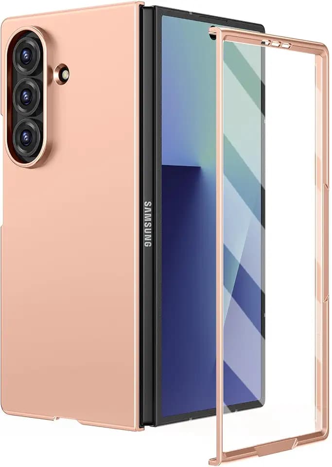 Ruky for Z Fold 7 Case with Built-in Screen Protector, Gold